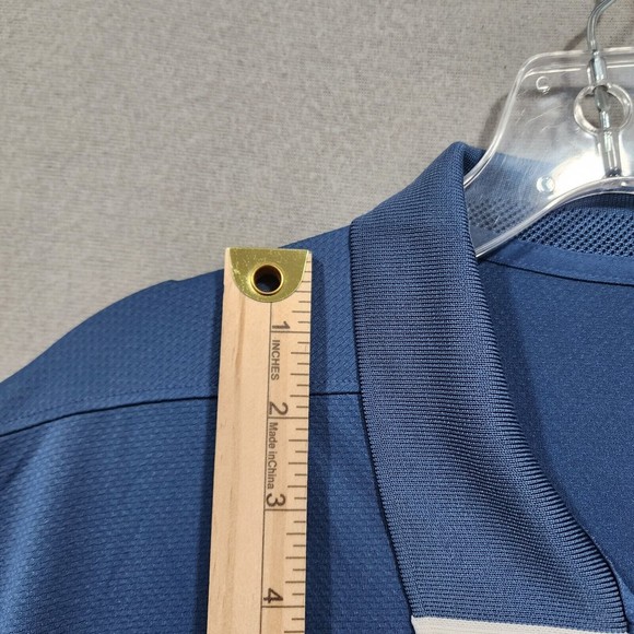 Nike Polo Shirt Mens XL Blue Solid Nike Dri-Fit Standard Fit Short Sleeve - Picture 8 of 16